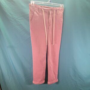 Paige Womens Pink Jogger Pants Size 25 Elastic Waist Drawstring Cotton Blend